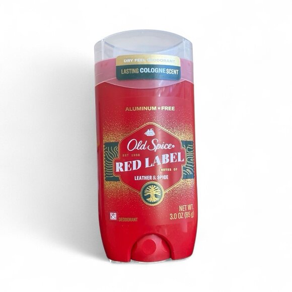 Old Spice Red Label Leather & Spice Deodorant 3 oz - Picture 1 of 2